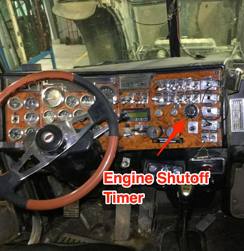 Some trucks--mostly Peterbilts--have shutoff timers for the engine, allowing the turbo to completely spool down before shutting of the engine.
