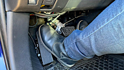The left gas pedal allows those that have experienced a stroke or lost their right leg to drive a car.