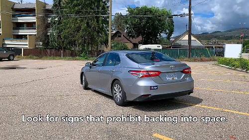 Unless signs prohibit it, back it to the parking space when you show up for your driver's test. That way you can start as relaxed as possible.