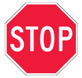 When stopping at a STOP sign, you must bring the vehicle to a complete stop, yield to all other road users before proceeding.