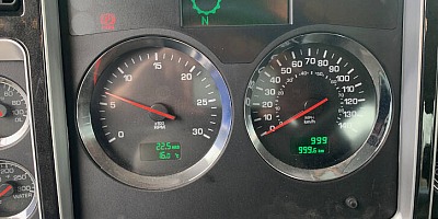The tachometer and speedometer are the most important gauges when driving a big truck.