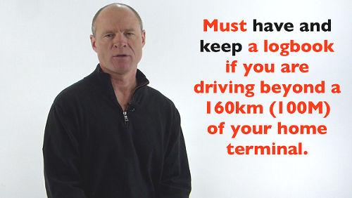 CDL drivers must have a log book when operating beyond 160km (100M) of their home terminal.