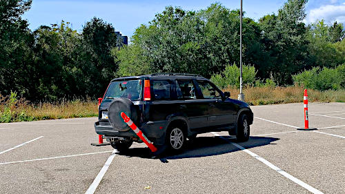 Hitting a cone when practicing the Ohio manoeuvrability test is part of the learning.