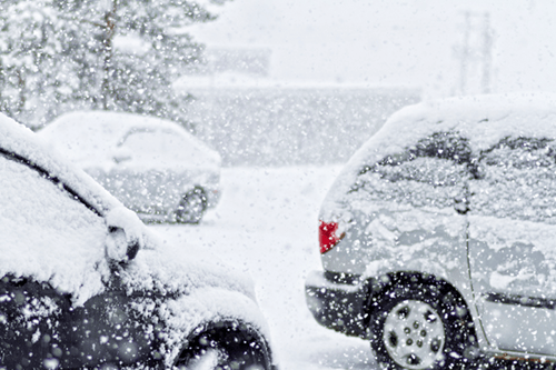 Be sure to completely clean the snow and ice off the glass of your vehicle before heading out.